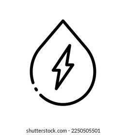 Hydropower line icon. Wind, gusts, energy, nature, alternative resources, conservation, windmill. technology concept. Vector black line icon on white background