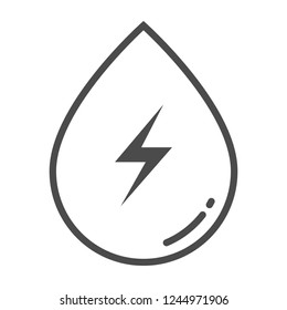 Hydropower outline icon. Element of enviroment protection icon with name for mobile concept and web apps.