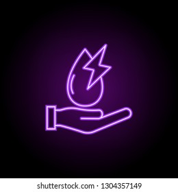hydropower outline icon. Elements of Ecology in neon style icons. Simple icon for websites, web design, mobile app, info graphics