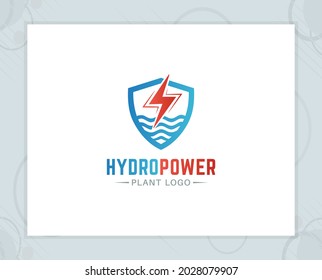 Hydropower plant vector logo design