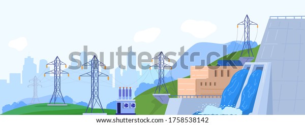 Hydropower Station Generator Vector Illustration Cartoon Stock Vector ...
