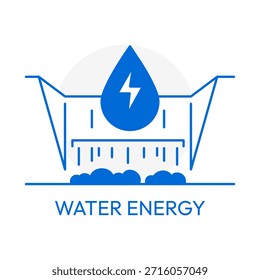 Hydropower Water Energy Renewable Vector Icon