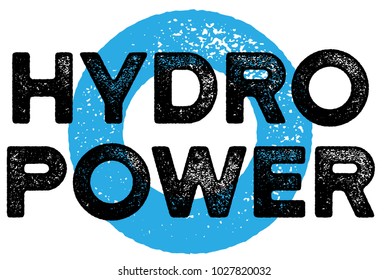 Hydropwer typographic stamp. Typographic sign, badge or logo