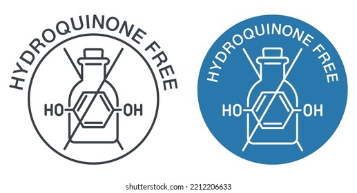 Hydroquinone Free label - no carcinogenic and allergic compound - sticker for skincare products