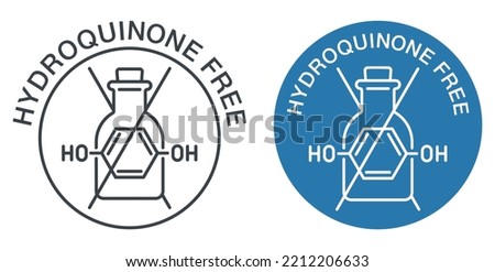Hydroquinone Free label - no carcinogenic and allergic compound - sticker for skincare products