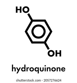 Hydroquinone reducing agent molecule. Used in development of photographic film. Skeletal formula.