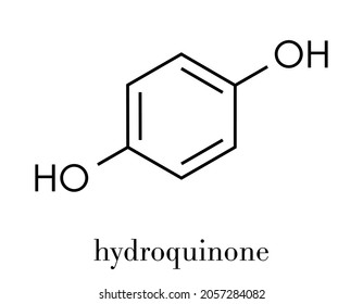 Hydroquinone reducing agent molecule. Used in development of photographic film. Skeletal formula.