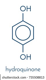 Hydroquinone reducing agent molecule. Used in development of photographic film. Skeletal formula.