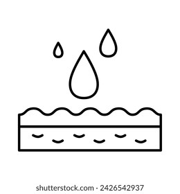 Hydroscopicity of the material	water icon 