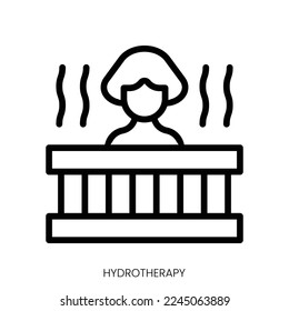 hydrotherapy icon. Line Art Style Design Isolated On White Background