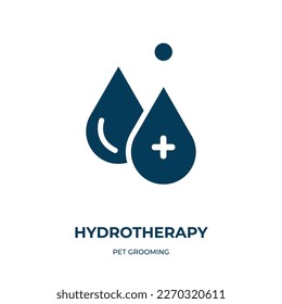 hydrotherapy vector icon. hydrotherapy, swimmer, water filled icons from flat pet grooming concept. Isolated black glyph icon, vector illustration symbol element for web design and mobile apps