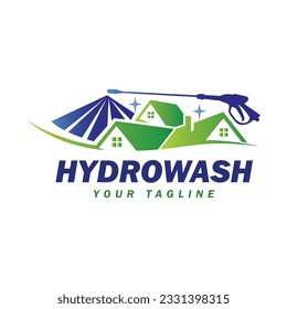 Hydrowash logo design template. Pressure washing elegant logo design.