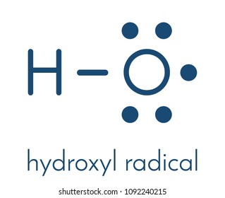 Hydroxyl radical. Used by macrophages (immune cells) to destroy pathogens. Skeletal formula.