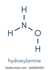 Hydroxylamine molecule. Skeletal formula (chemical structure).