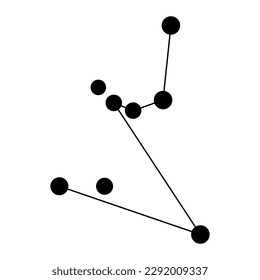 Hydrus constellation map. Vector illustration.