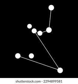 Hydrus constellation map. Vector illustration.