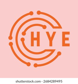 HYE diseño de la letra. Diseño de logotipo de tecnología de letras HYE. HYE Diseño de logotipo de monograma para un emprendedor y negocio.