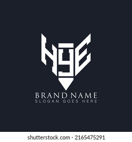 HYE Unique modern flat abstract geometric initials vector letter logo design.
