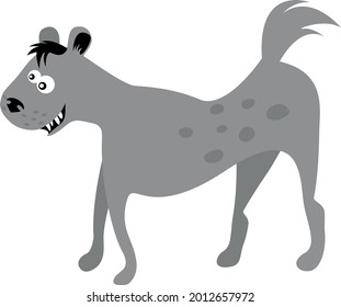 hyena in 2d cartoon style. flat isolated vector
