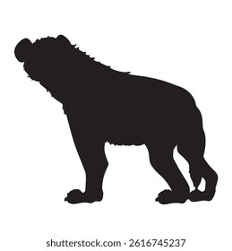 hyena animal vector illustration with silhouette view