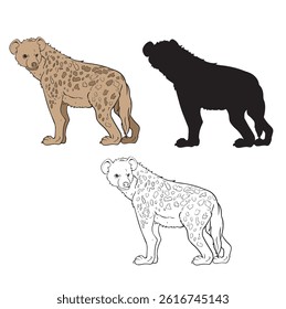 hyena animal vector illustration with various shapes