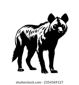 Hyena black color illustration design on white background