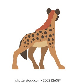 Hyena as Carnivore Mammal with Spotted Coat and Rounded Ears Standing Vector Illustration