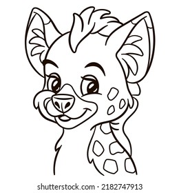 Hyena Cartoon Illustration. Animal Print For Kids T Shirt, Nursery Decor Or Cute Greeting Card.