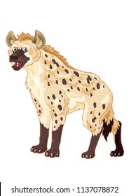 Hyena cartoon illustration with smiling face