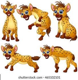 Hyena cartoon set collection