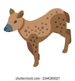 Hyena dog icon isometric vector. Wild animal. Nature asia