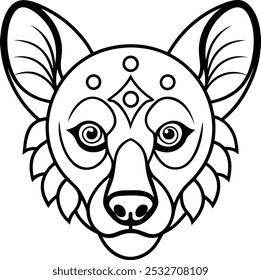 Hyena Face with Circular Mandala Pattern | Unique Animal Mandala Art

