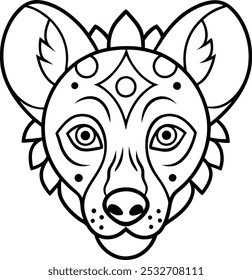 Hyena Face with Circular Mandala Pattern | Unique Animal Mandala Art

