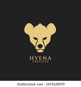 hyena face head gold black logo icon design vector illustration