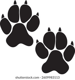 hyena footprint, wild hyena  paw print.