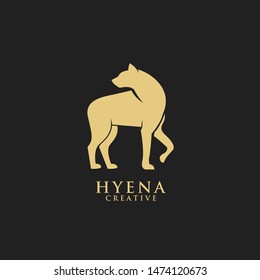 hyena gold black run logo icon design vector illustration