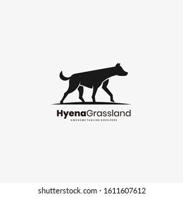 Hyena Gross land Illustration Vector Template. Suitable for Creative Industry, Multimedia, entertainment, Educations, Shop, and any related business