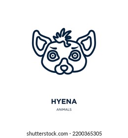 hyena icon from animals collection. Thin linear hyena, wild, africa outline icon isolated on white background. Line vector hyena sign, symbol for web and mobile