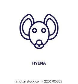 hyena icon from animals collection. Thin linear hyena, animal, mammal outline icon isolated on white background. Line vector hyena sign, symbol for web and mobile