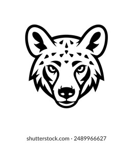 Hyena icon or modern line symbol. Vector line art and icon design with bold outline. Black and white Pixel Perfect minimalistic symbol isolated white background. Silhouette simple thin sign