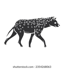 Hyena Icon Silhouette Illustration. African Animals Vector Graphic Pictogram Symbol Clip Art. Doodle Sketch Black Sign.