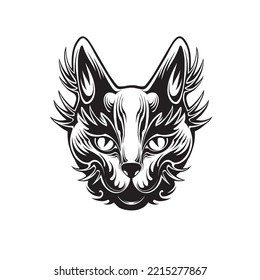 hyena illustration head vector set 