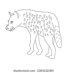 Hyena in line art drawing style. Vector illustration.