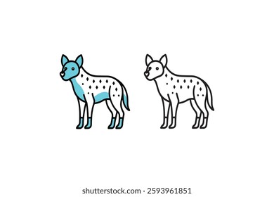 hyena line art of vector