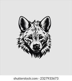 Hyena logo icon vector with piercing stare isolated