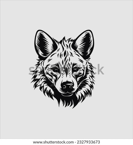 Hyena logo icon vector with piercing stare isolated