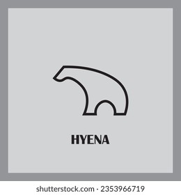 vector logotipo de hiena con diseño minimalista.