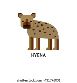 Hyena made in unique geometrical flat style. Flat design template animal logo. Isolated icons for your design.