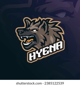 Hyena mascot logo design vector with modern illustration concept style for badge, emblem and t shirt printing. Hyena head illustration for sport and esport team.