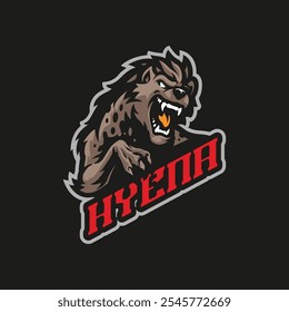 Hyena mascot logo design vector with modern illustration concept style for badge, emblem and t shirt printing. Angry hyena illustration for sport and esport team.